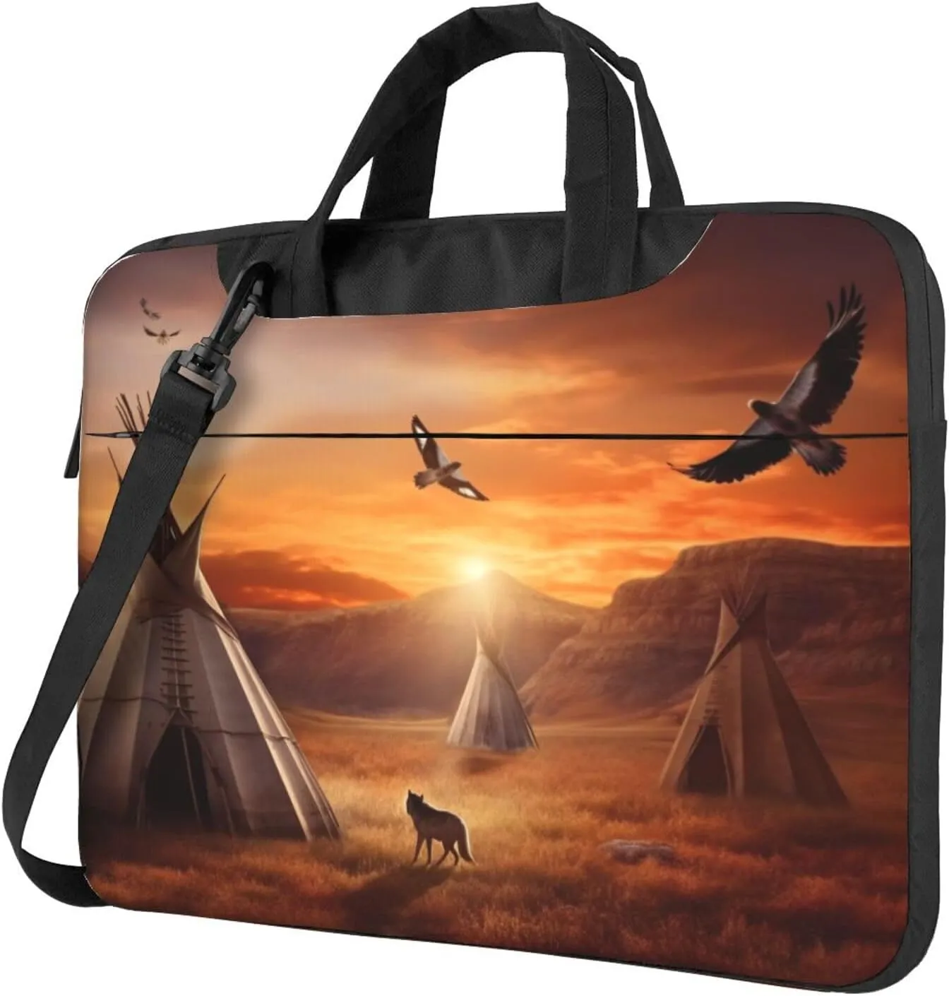 Native American Tribes Laptop Tote Bag for Men Women Laptop Sleeve Shoulder Briefcase Messenger Computer Bag