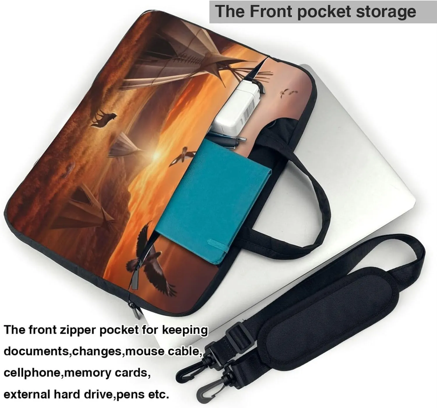 Native American Tribes Laptop Tote Bag for Men Women Laptop Sleeve Shoulder Briefcase Messenger Computer Bag