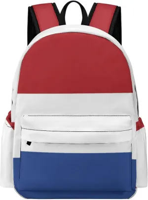 Netherlands Flag Fashion Laptop Backpack Purse Travel Backpack Casual Shoulder Bag for Work Shopping Camping
