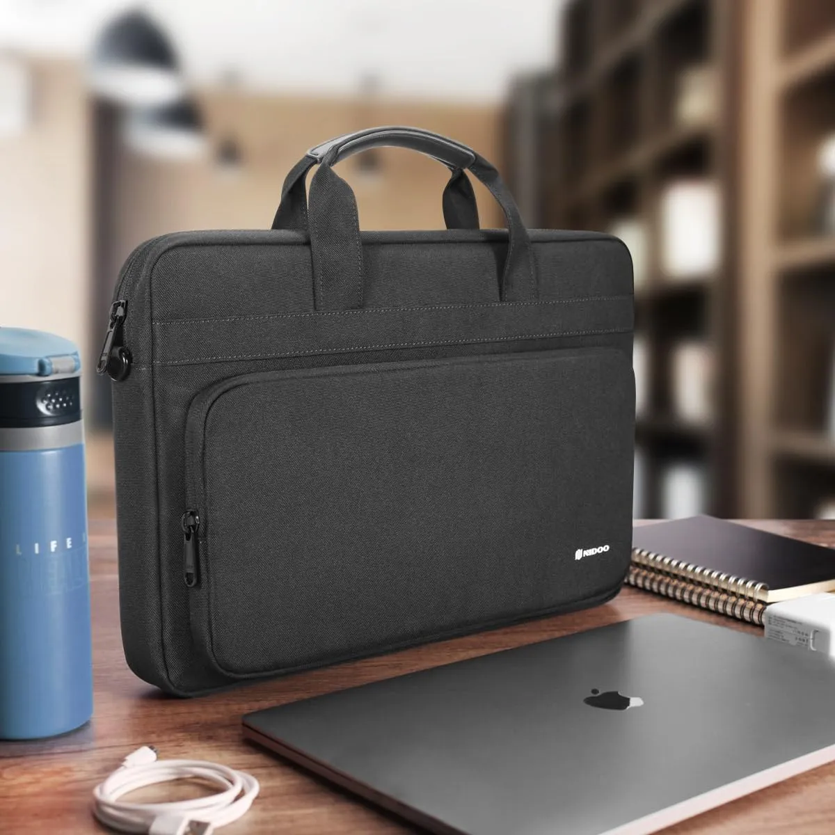 NIDOO 13 Inch Laptop Briefcase Shoulder Bag Sleeve for 14" MacBook Pro M3 M2 / 13.6" Macbook Air / 13.5" Surface Laptop 5 4/14" IdeaPad Flex 5 / ThinkPad E14 T14 / HP Pavilion x360 / Latitude 7440