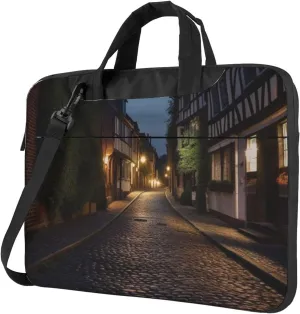 Nighttime The Cobbles at Street printed Portable Computer Bag Laptop Shoulder Bag Laptop Bag Sleeve