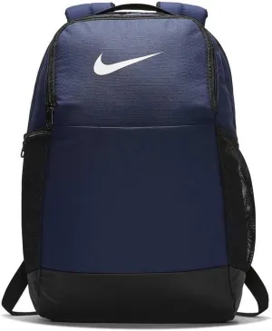 Nike Brasilia Medium Training Nike Backpack for Women and Men with Secure Storage & Water Resistant Coating, Midnight Navy/Black/White