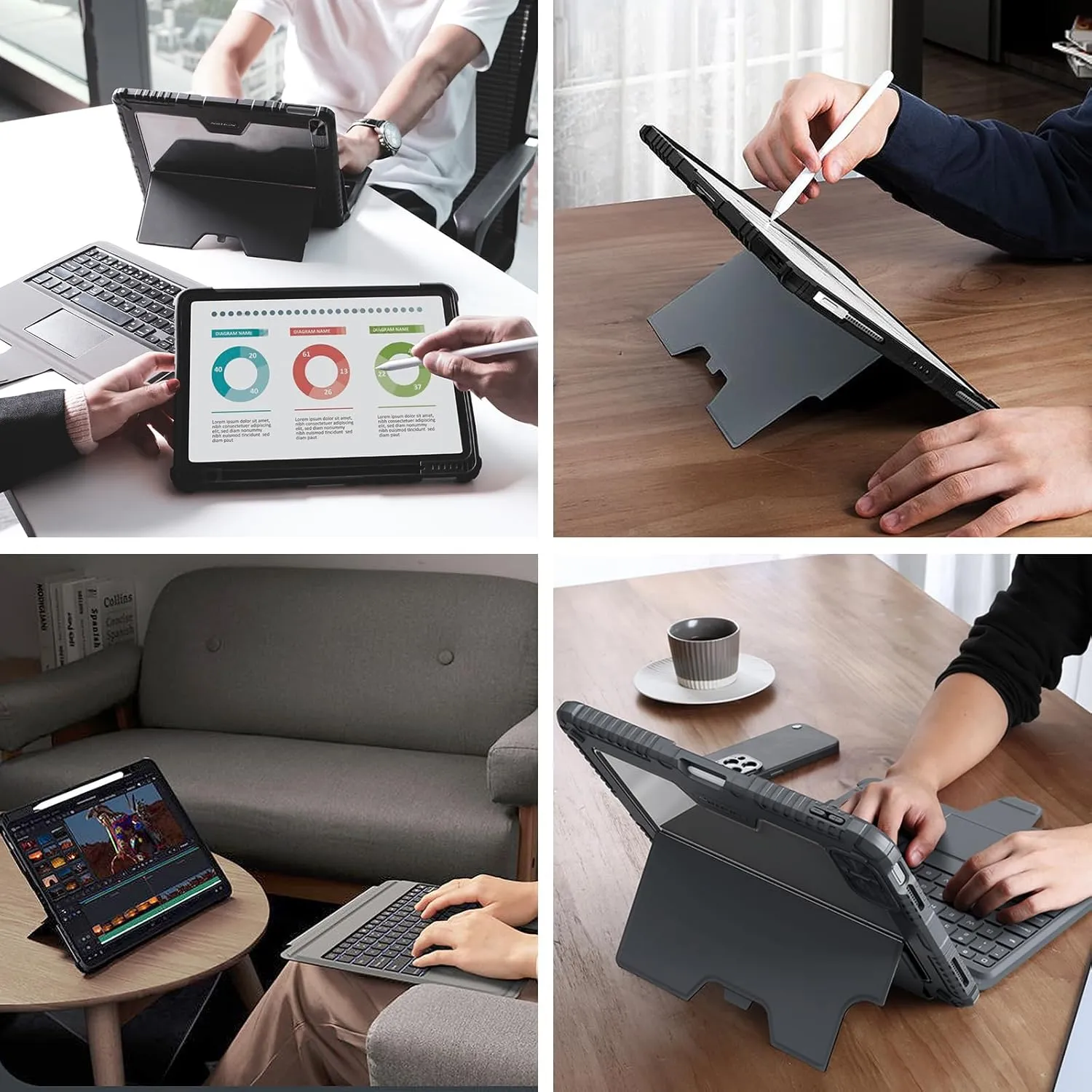 Nillkin iPad 10th Generation Case with Keyboard (10.9", 2022) / iPad 11th (A16), Detachable Keyboard for iPad 10th Generation with Slide Camera Cover and Trackpad, Protective Case with Pencil Holder