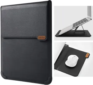 Nillkin Laptop Sleeve 15.6 inch,MacBook Air Sleeve Case with Laptop Stand and Mouse Pad,2 Stand Modes,Slim Protective Cover for MacBook Air M4,Air 15/Pro 16,HP/Dell/Other 15''-16'' Notebook,Black