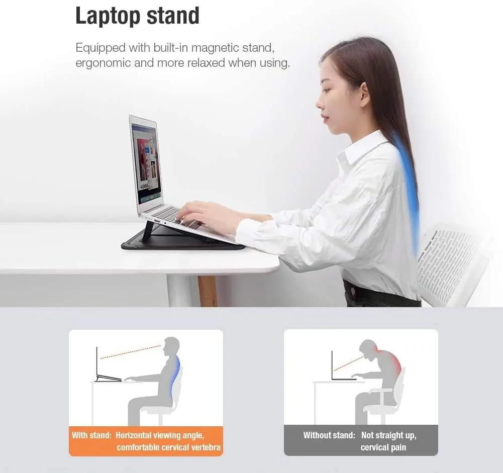 Nillkin Laptop Sleeve 15.6 inch,MacBook Air Sleeve Case with Laptop Stand and Mouse Pad,2 Stand Modes,Slim Protective Cover for MacBook Air M4,Air 15/Pro 16,HP/Dell/Other 15''-16'' Notebook,Black