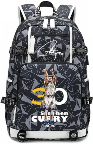 No. 30 Basketball Player Multifunctional Backpacks Sports Fan Bookbag Travel Student Backpack (A2)