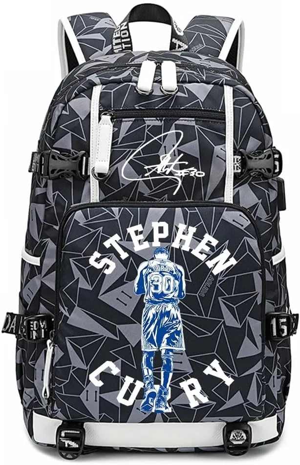 No. 30 Basketball Player Multifunctional Backpacks Sports Fan Bookbag Travel Student Backpack (A3)