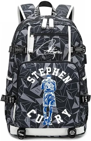 No. 30 Basketball Player Multifunctional Backpacks Sports Fan Bookbag Travel Student Backpack (A3)