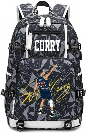 No. 30 Basketball Player Multifunctional Backpacks Sports Fan Bookbag Travel Student Backpack (A4)
