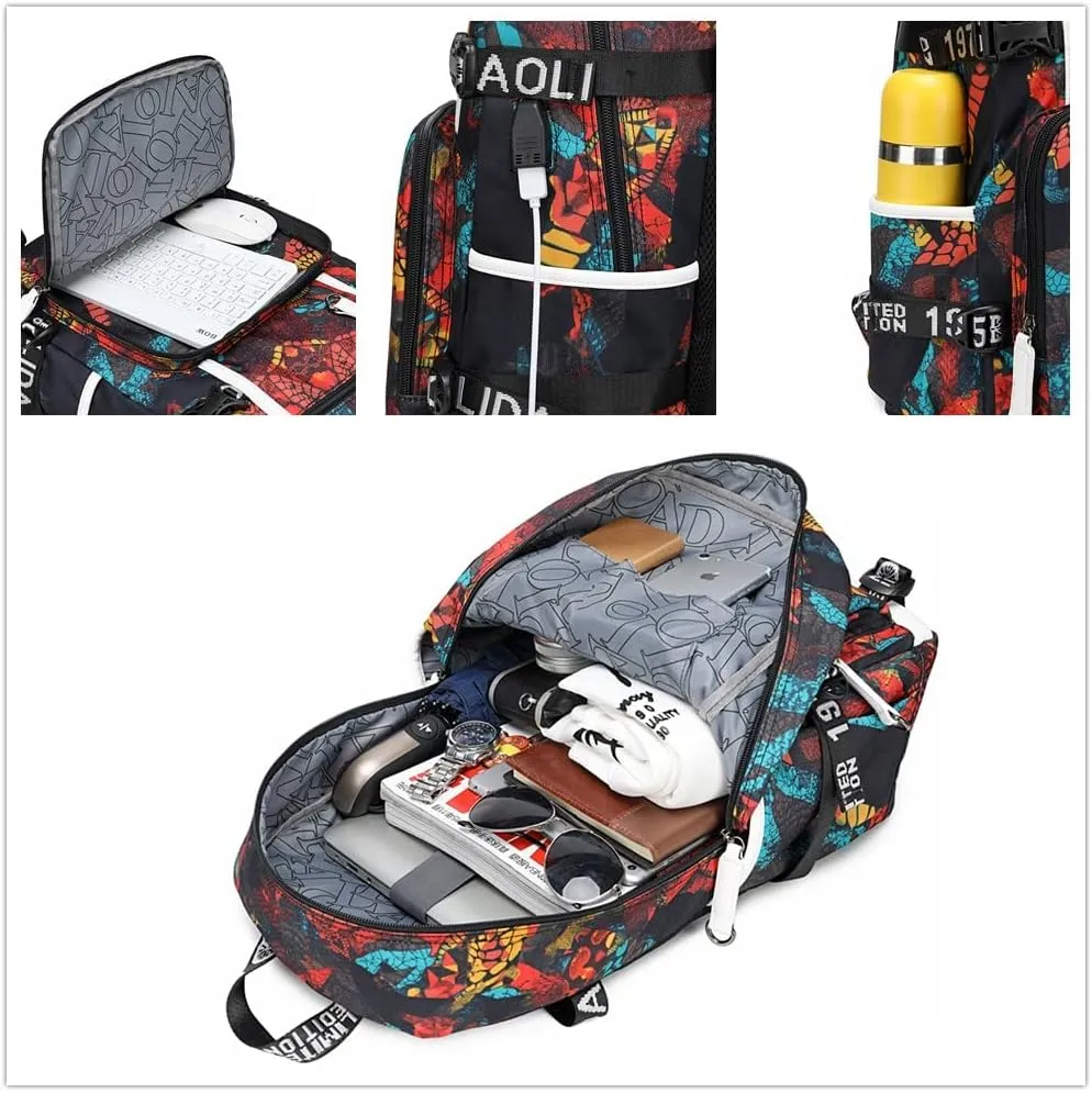 No. 30 Basketball Player Multifunctional Backpacks Sports Fan Bookbag Travel Student Backpack (D1)