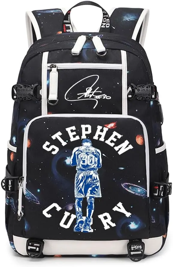 No. 30 Basketball Player Multifunctional Backpacks Sports Fan Bookbag Travel Student Backpack (D1)