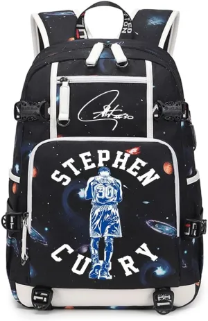 No. 30 Basketball Player Multifunctional Backpacks Sports Fan Bookbag Travel Student Backpack (D1)