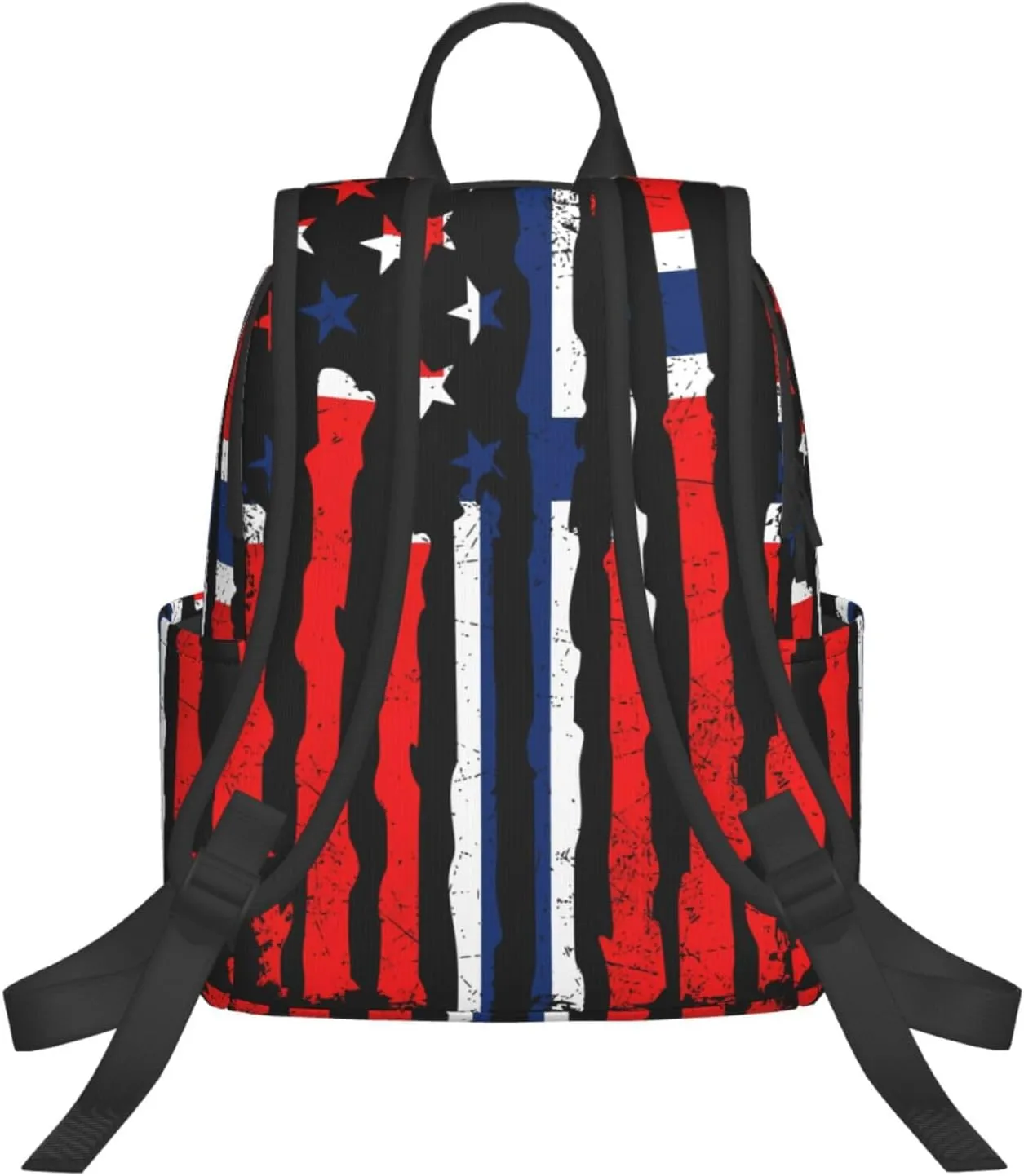 Norwegian American Flag Norway Root Casual Laptop Backpack Travel Rucksack Sports Daypack Adjustable Strap Bags with Multi-Pockets for Working Running Camping