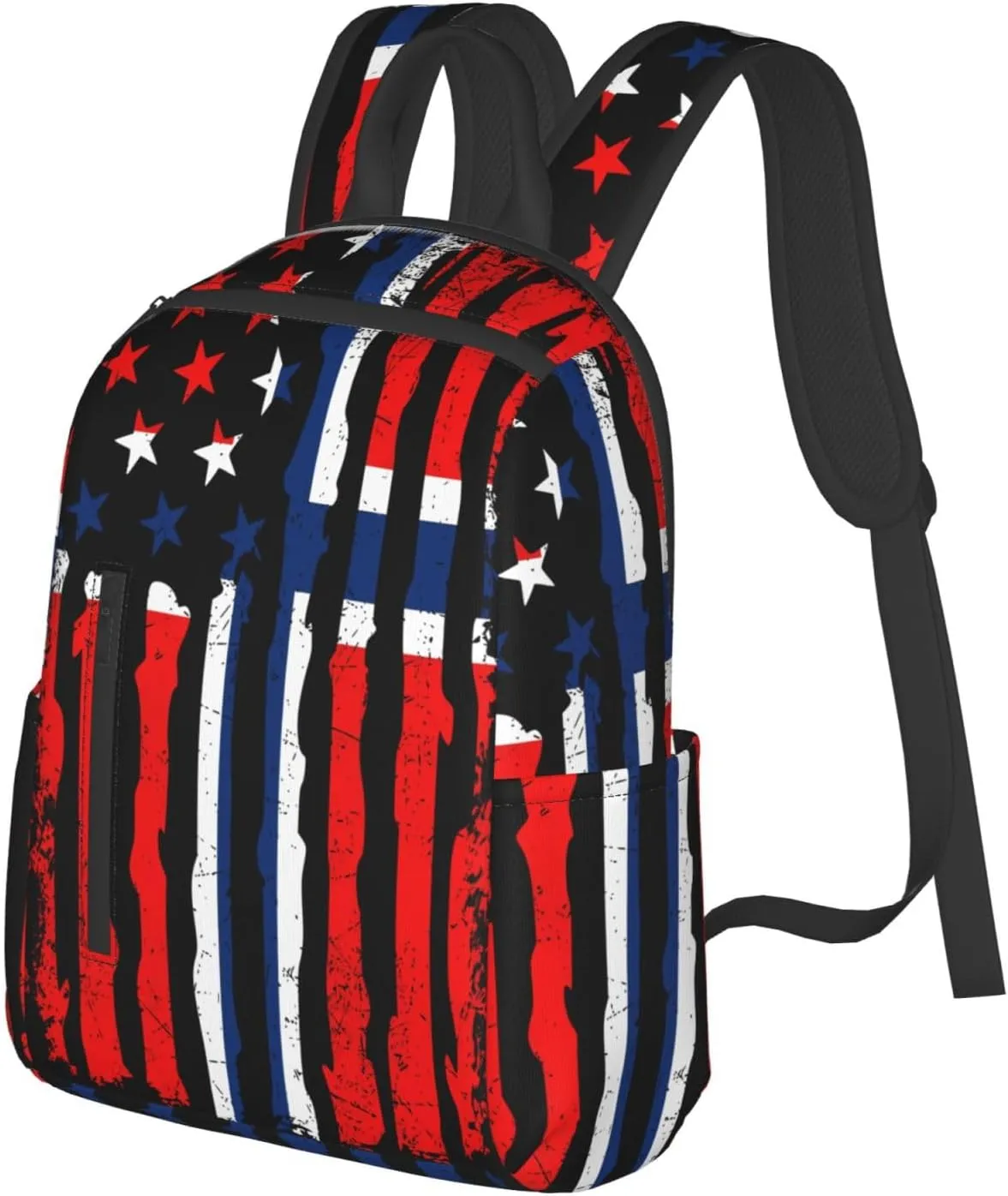 Norwegian American Flag Norway Root Casual Laptop Backpack Travel Rucksack Sports Daypack Adjustable Strap Bags with Multi-Pockets for Working Running Camping