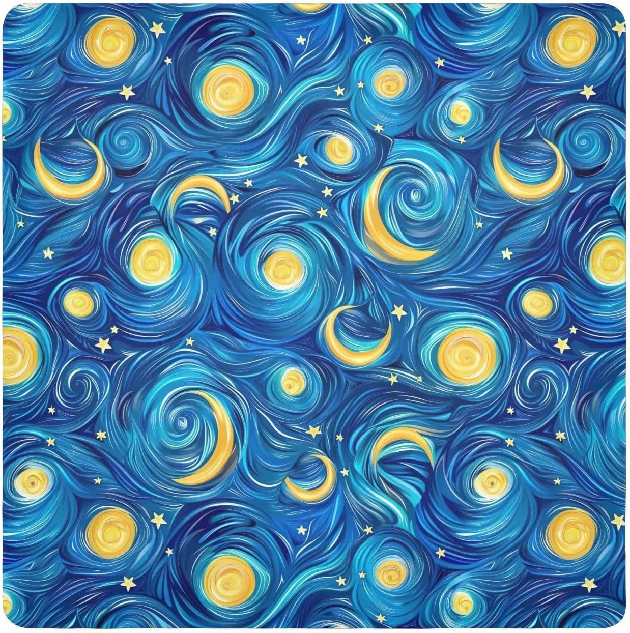 ODAWA Blue Starry Night Self-adhesive Cloth 17.7X17.7 Inch Changeable Capacity Cosmetic Bag for Camera, Lens, Laptop