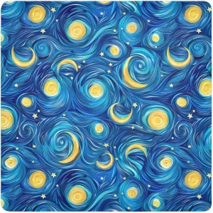ODAWA Blue Starry Night Self-adhesive Cloth 17.7X17.7 Inch Changeable Capacity Cosmetic Bag for Camera, Lens, Laptop