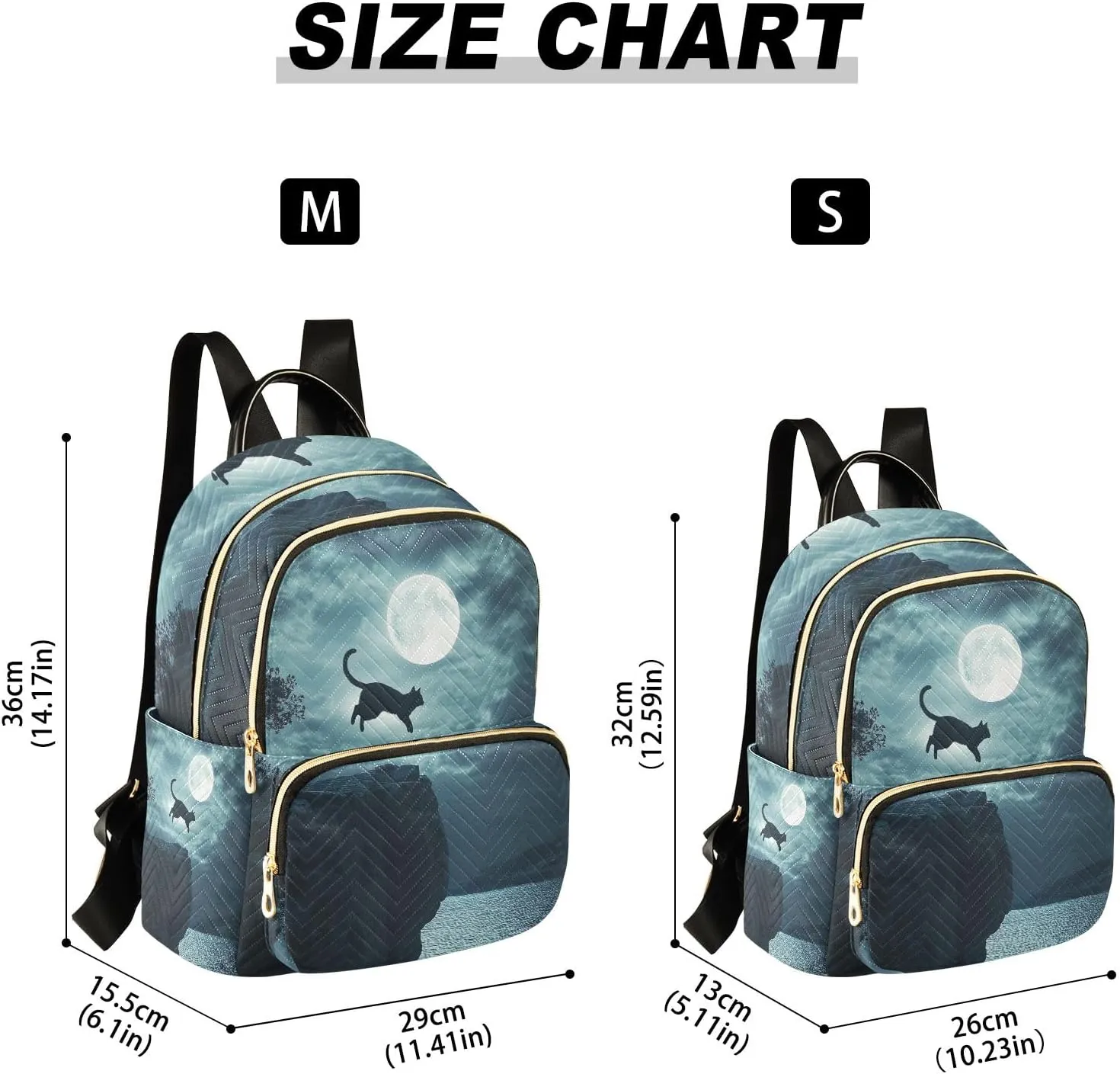 ODAWA Cat Jumping from Cliff Quilted Backpack Womens Backpack Purse Small Travel Purse
