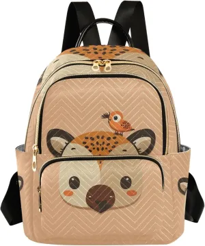 ODAWA Quilted Backpacks Cartoon Cute Deer Bird Purse Backpack Small Travel Backpack with Luggage Strap