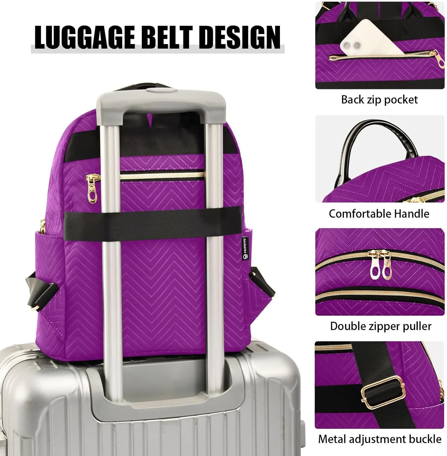 ODAWA Travel Bag for Women Ladies Shoulder Bag Handbag Patriarch Back Pack Purse Light Weight Backpacks for Travel
