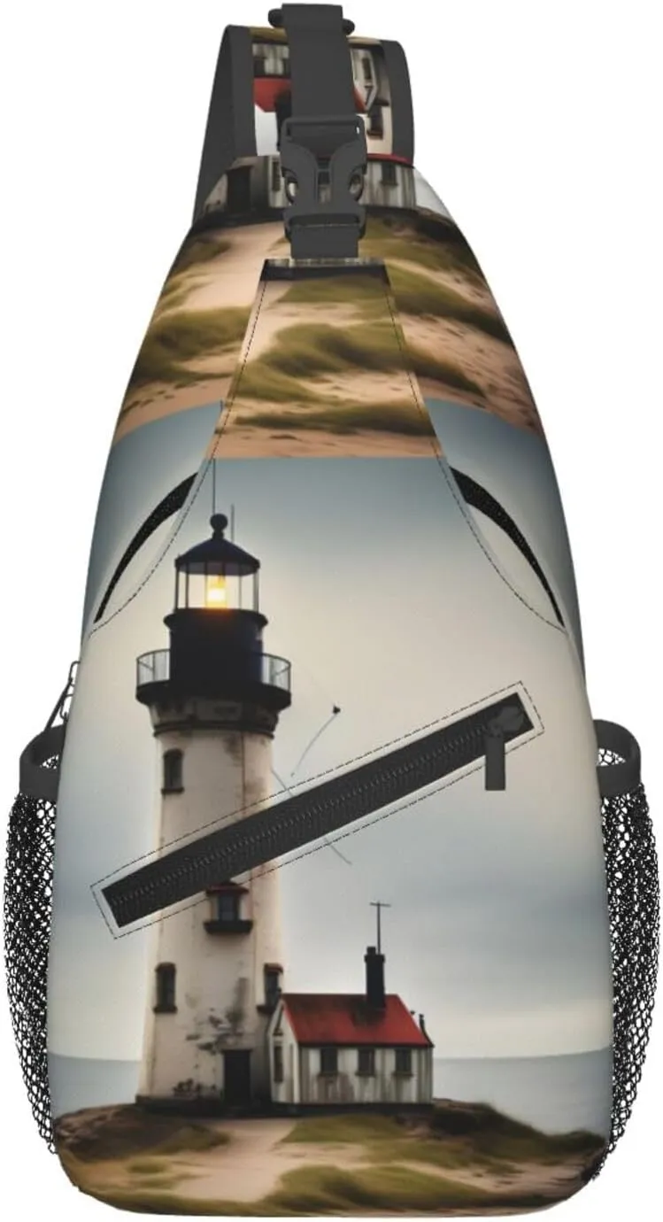 Old Lighthouse-Standard-Scale-2_00x Print Sling Bag Crossbody Travel Hiking Chest Backpack Shoulder Daypack For Women Men