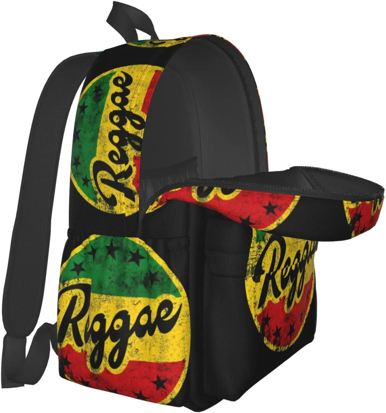 One Loves Jamaican Rasta Reggae Casual Backpacks Large Travel Backpack Laptop Rucksack Sports Daypack Adjustable Strap Bag for Camping Hiking