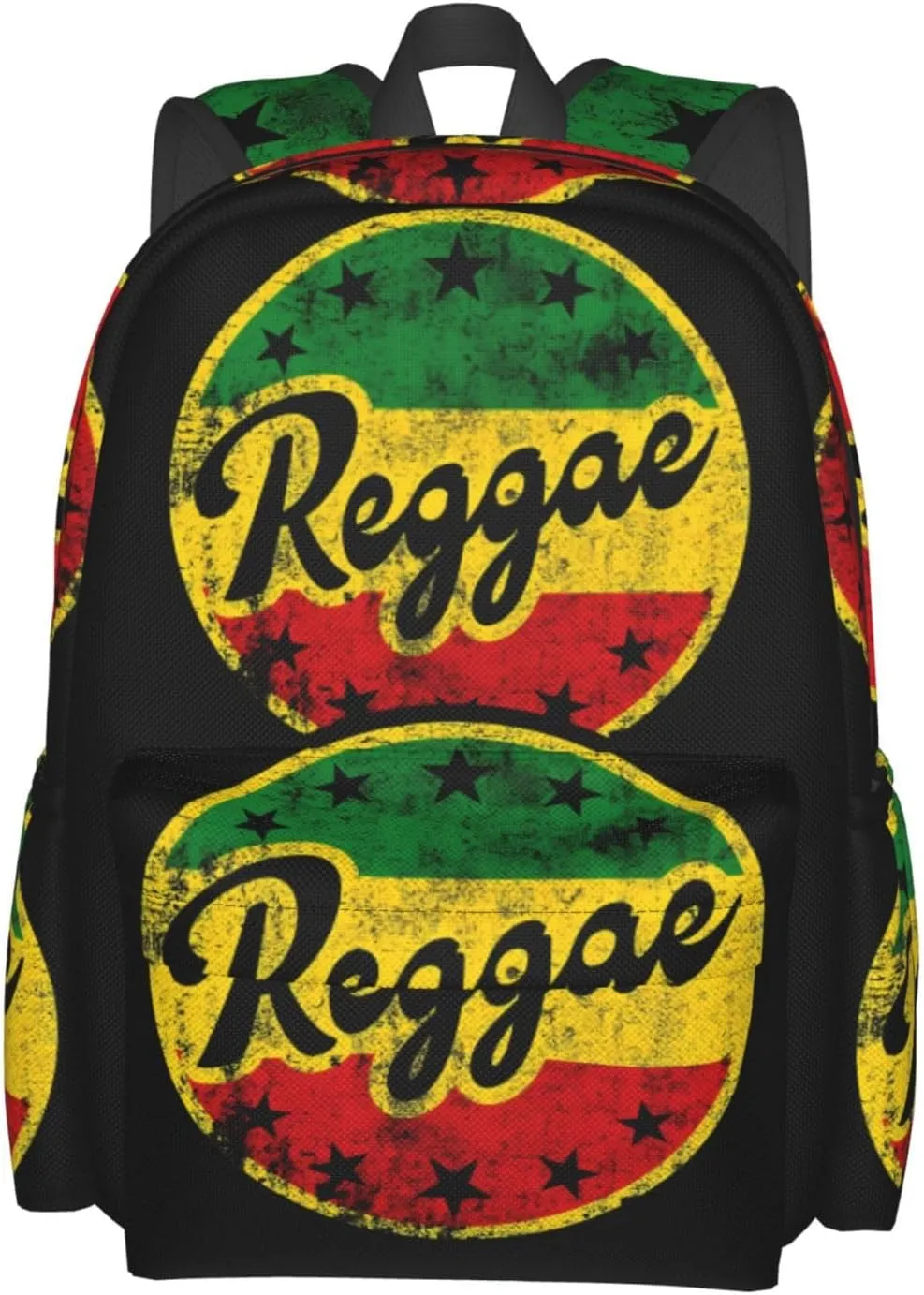 One Loves Jamaican Rasta Reggae Casual Backpacks Large Travel Backpack Laptop Rucksack Sports Daypack Adjustable Strap Bag for Camping Hiking