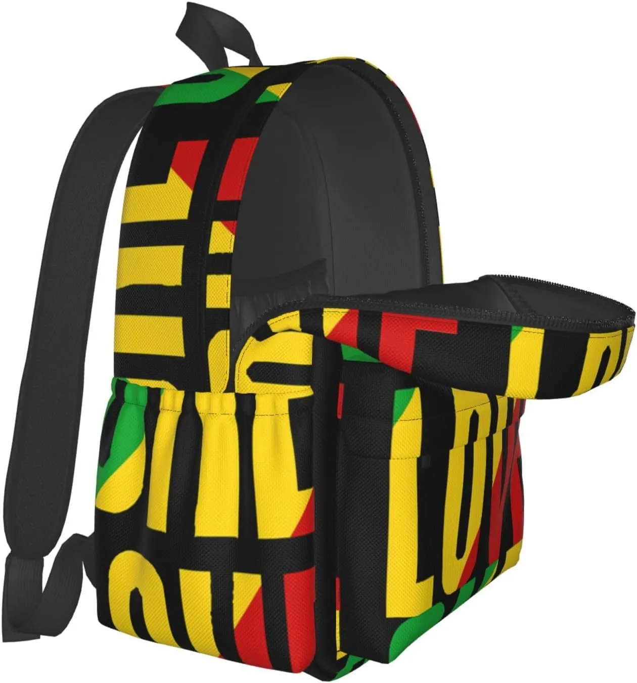 One Loves Jamaican Rasta Reggae Casual Backpacks Large Travel Backpack Laptop Rucksack Sports Daypack Adjustable Strap Bag for Camping Hiking
