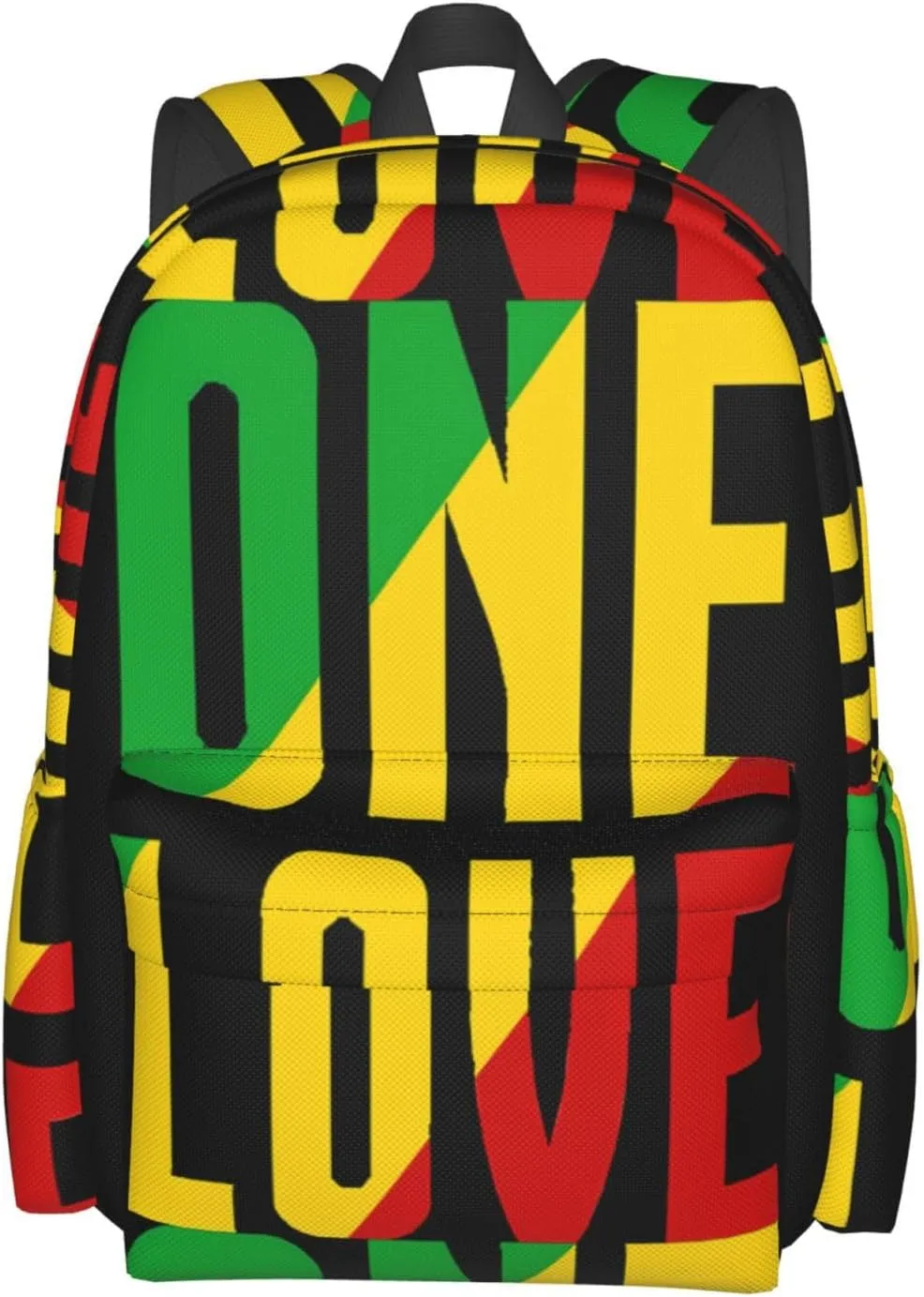 One Loves Jamaican Rasta Reggae Casual Backpacks Large Travel Backpack Laptop Rucksack Sports Daypack Adjustable Strap Bag for Camping Hiking