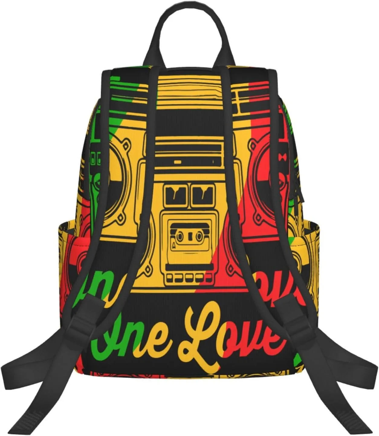 One Loves Reggae Retro Radio Stereo Casual Backpacks Laptop Backpack Outdoor Travel Rucksack Sport Carry-On Daypack Lightweight Bag with Multi-Pockets