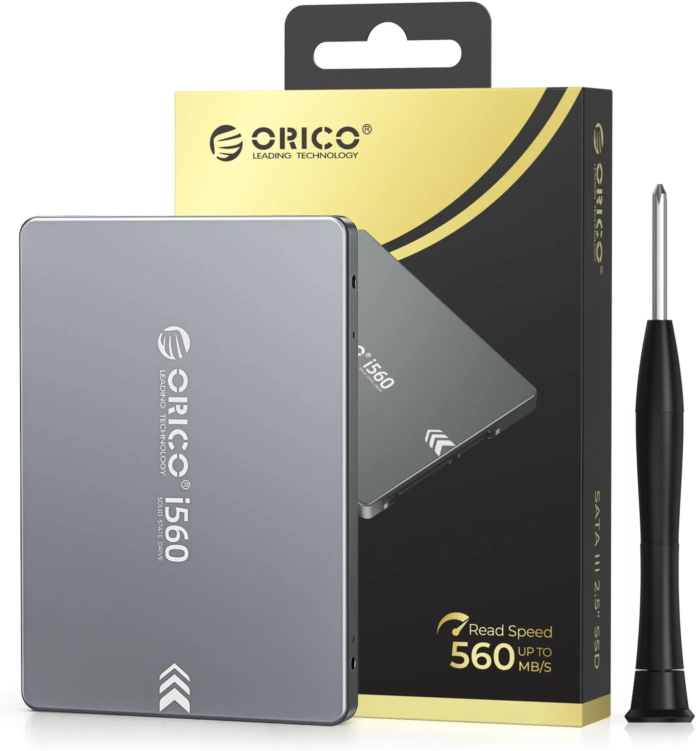ORICO i560 SATA SSD 256GB, 2.5" SATA III 6Gb/s SSD, up to 480MB/s, 3D NAND Internal Solid State Drive with Aluminum Shell, Upgrade Laptop PC and Desktops