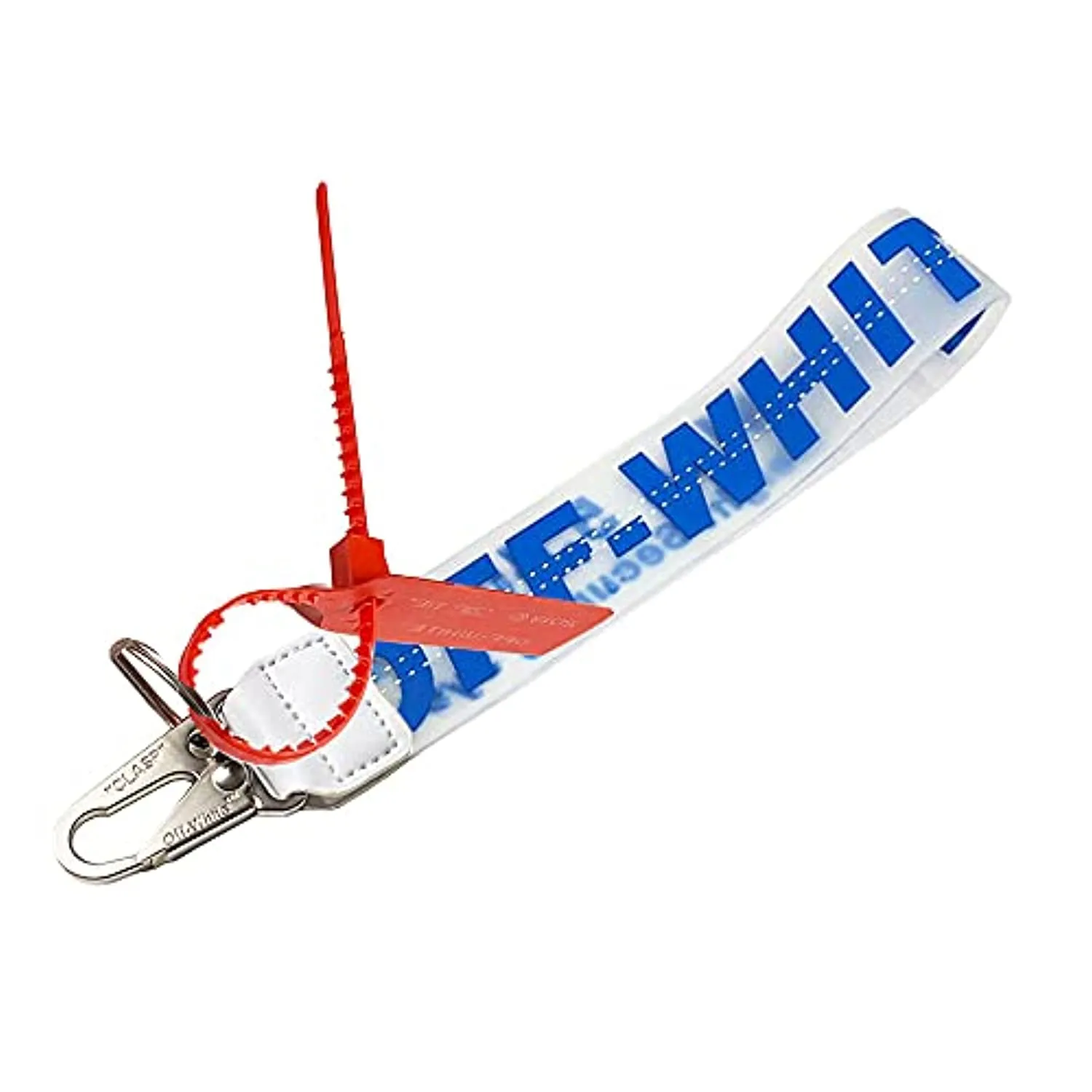 OW Industrial Belt Keychain, Personality Rubber/Canvas Strap Wrist Lanyard, Office Badge Holder Mobile Phone Wallet Jeans Decoration Lanyard (Transparent Blue)