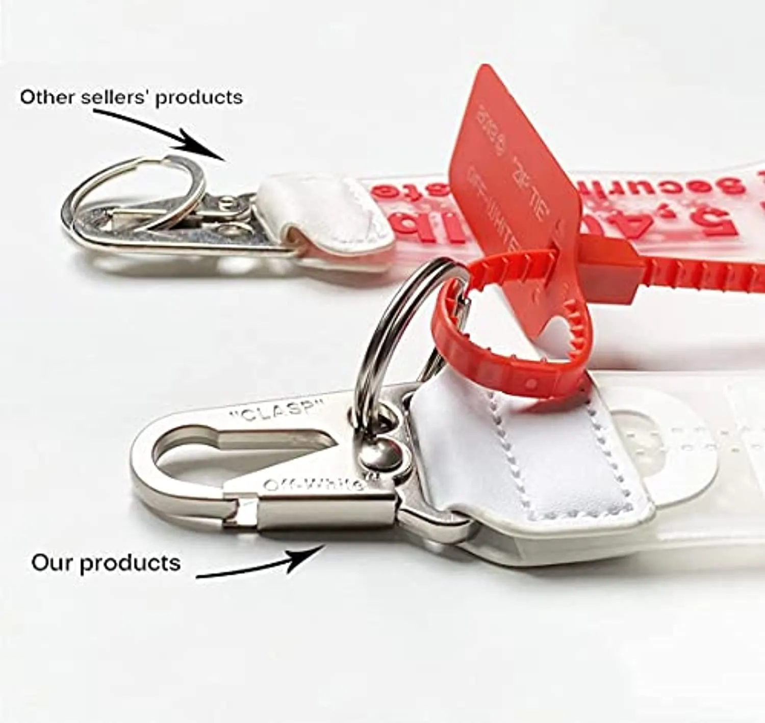 OW Industrial Belt Keychain, Personality Rubber/Canvas Strap Wrist Lanyard, Office Badge Holder Mobile Phone Wallet Jeans Decoration Lanyard (Transparent Blue)
