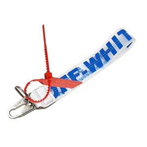OW Industrial Belt Keychain, Personality Rubber/Canvas Strap Wrist Lanyard, Office Badge Holder Mobile Phone Wallet Jeans Decoration Lanyard (Transparent Blue)