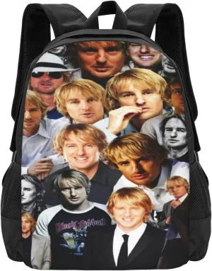Owen Actor Wilson Backpack Laptop Computer Backpacks Travel Bag Double Shoulder Daypack for Work Hiking 15.6 Inch