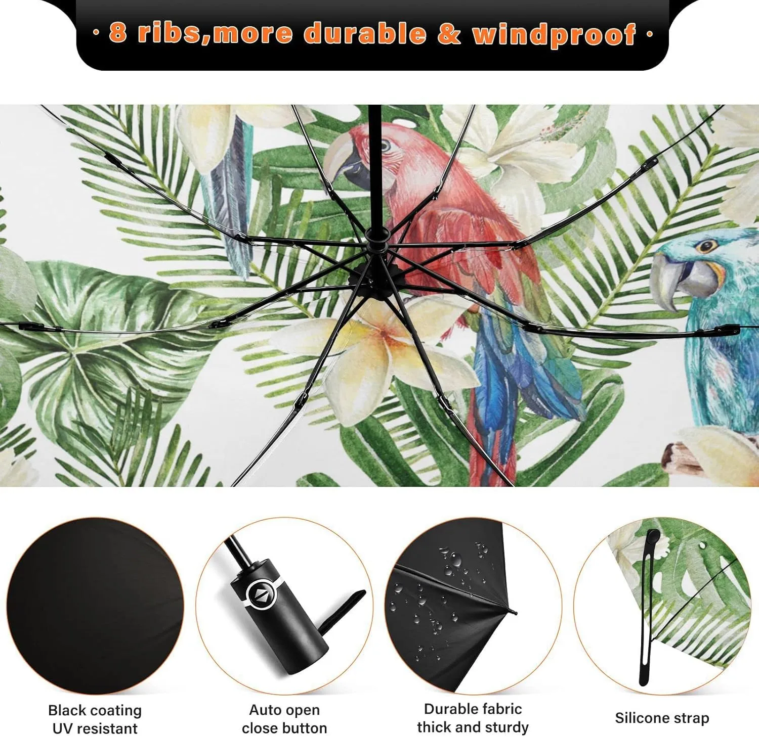 Oyihfvs Automatic Umbrella, Folding Umbrella Reinforced Anti-UV Sun rain Auto Open/Close