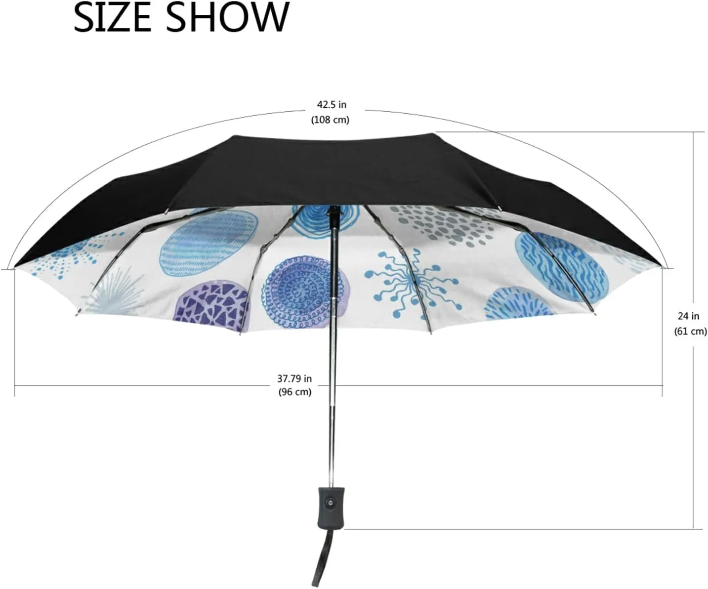 Oyihfvs Automatic Windproof Waterproof Umbrella, Folding Umbrella Reinforced Portable Automatic Compact Anti-UV Sun rain Auto Open/Close