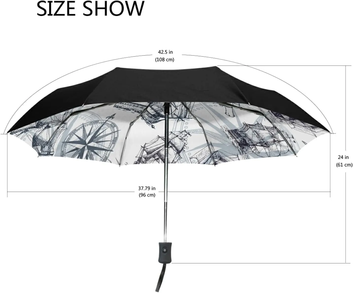 Oyihfvs Automatic Windproof Waterproof Umbrella, Folding Umbrella Reinforced Portable Automatic Compact Anti-UV Sun rain Auto Open/Close