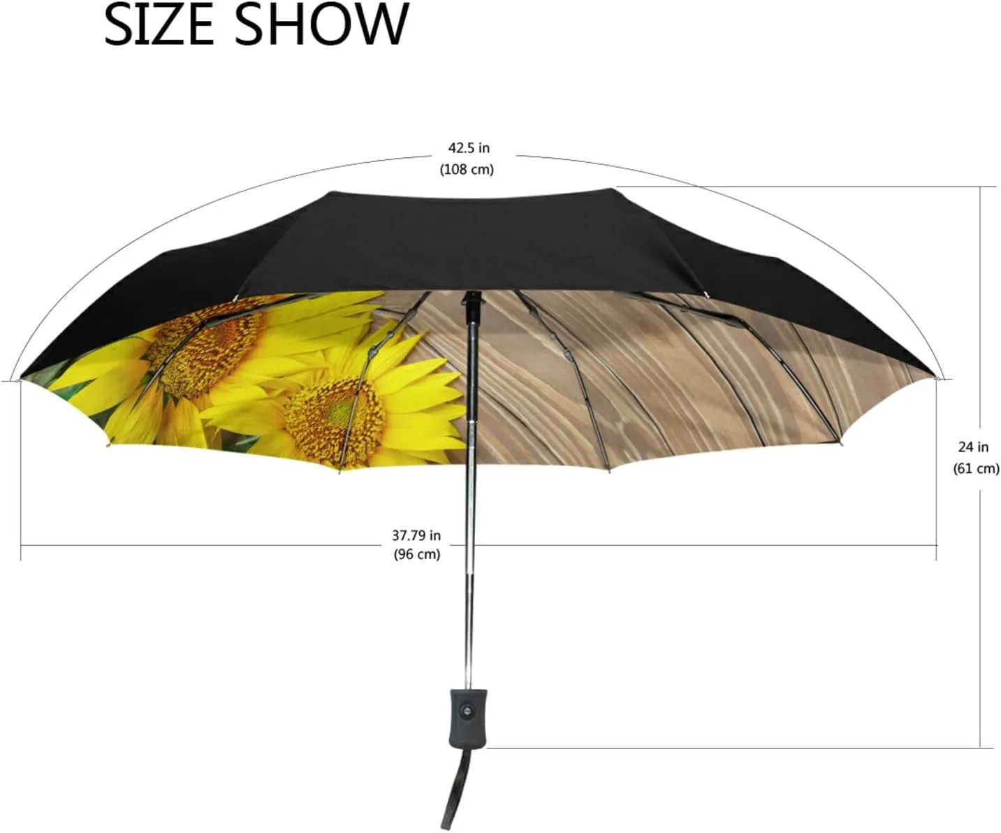 Oyihfvs Automatic Windproof Waterproof Umbrella, Folding Umbrella Reinforced Portable Automatic Compact Anti-UV Sun rain Auto Open/Close