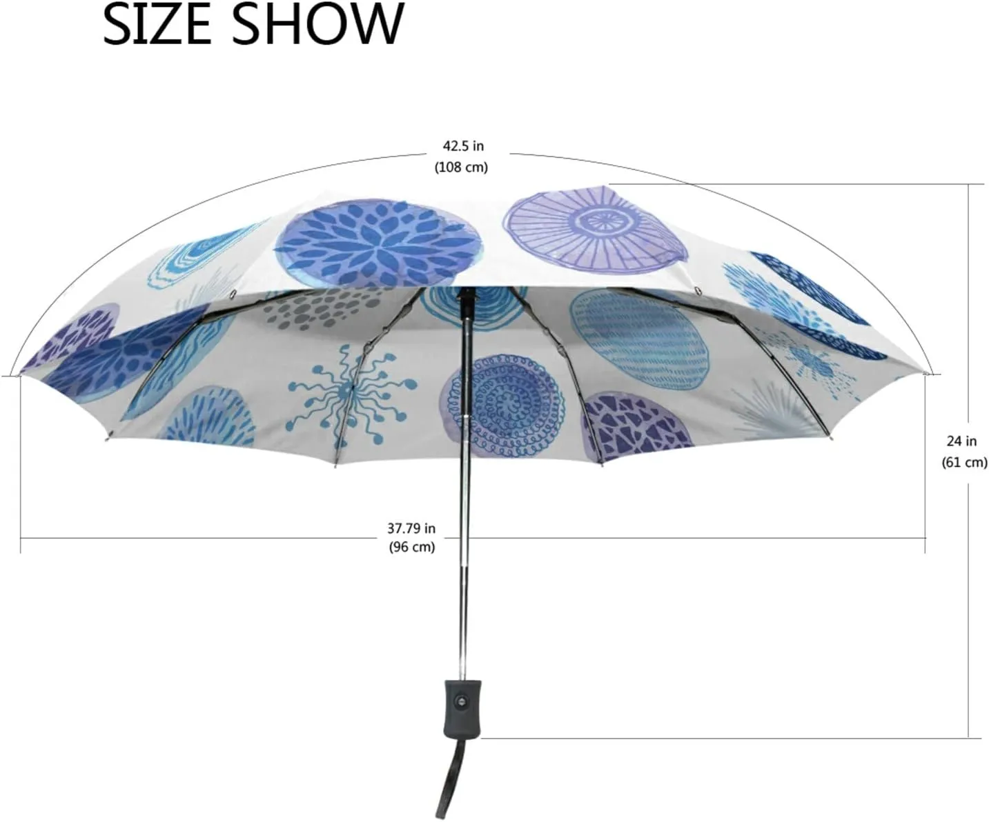 Oyihfvs Automatic Windproof Waterproof Umbrella, Folding Umbrella Reinforced Portable Automatic Compact Anti-UV Sun rain Auto Open/Close