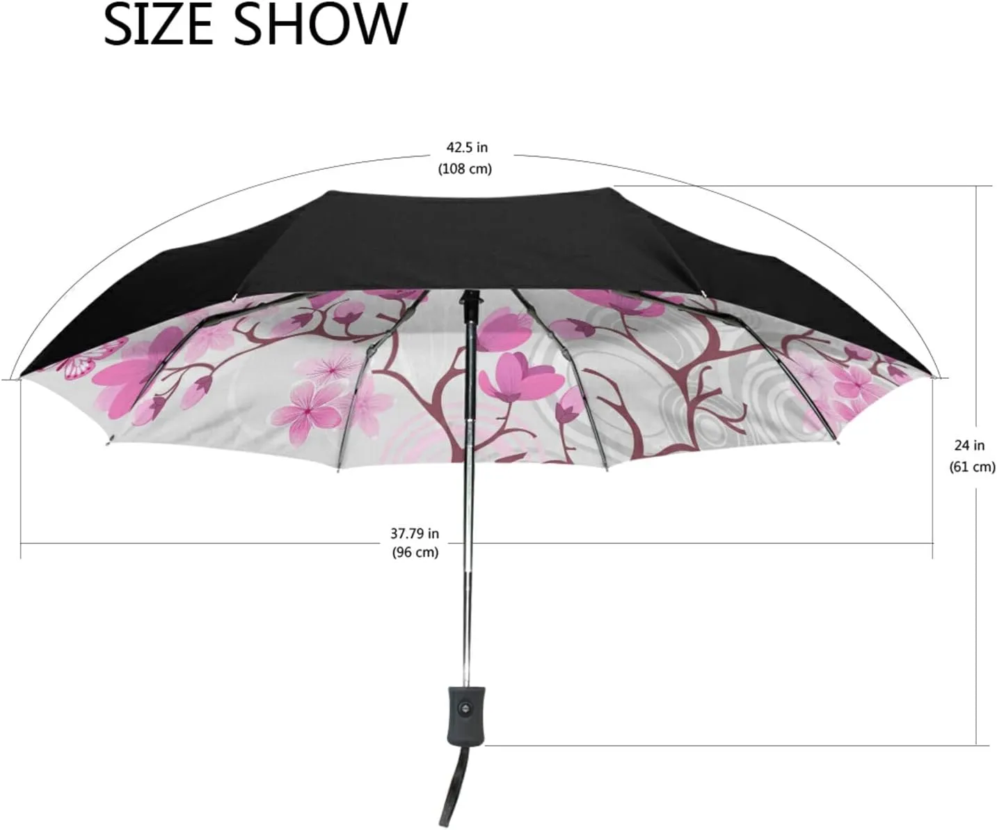 Oyihfvs Automatic Windproof Waterproof Umbrella, Folding Umbrella Reinforced Portable Automatic Compact Anti-UV Sun rain Auto Open/Close