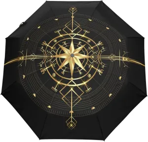 Oyihfvs Automatic Windproof Waterproof Umbrella, Folding Umbrella Reinforced Portable Automatic Compact Anti-UV Sun rain Auto Open/Close