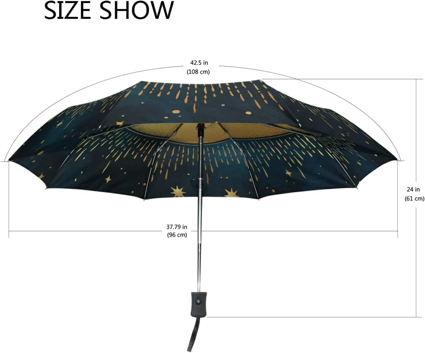 Oyihfvs Automatic Windproof Waterproof Umbrella, Folding Umbrella Reinforced Portable Automatic Compact Anti-UV Sun rain Auto Open/Close