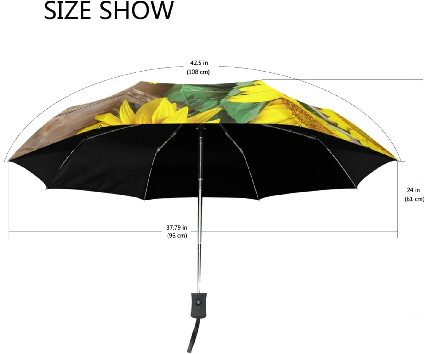 Oyihfvs Automatic Windproof Waterproof Umbrella, Folding Umbrella Reinforced Portable Compact Anti-UV Sun rain Auto Open/Close