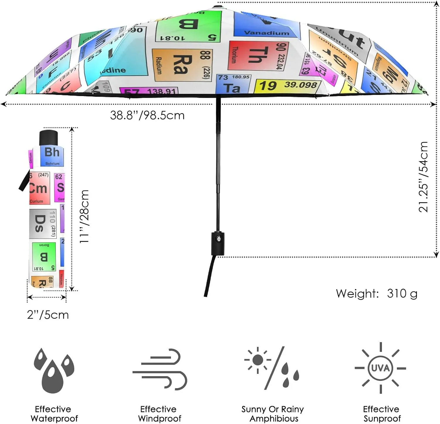 Oyihfvs Automatic Windproof Waterproof Umbrella, Folding Umbrella Reinforced Portable Compact UV Protection Sun rain Auto Open/Close
