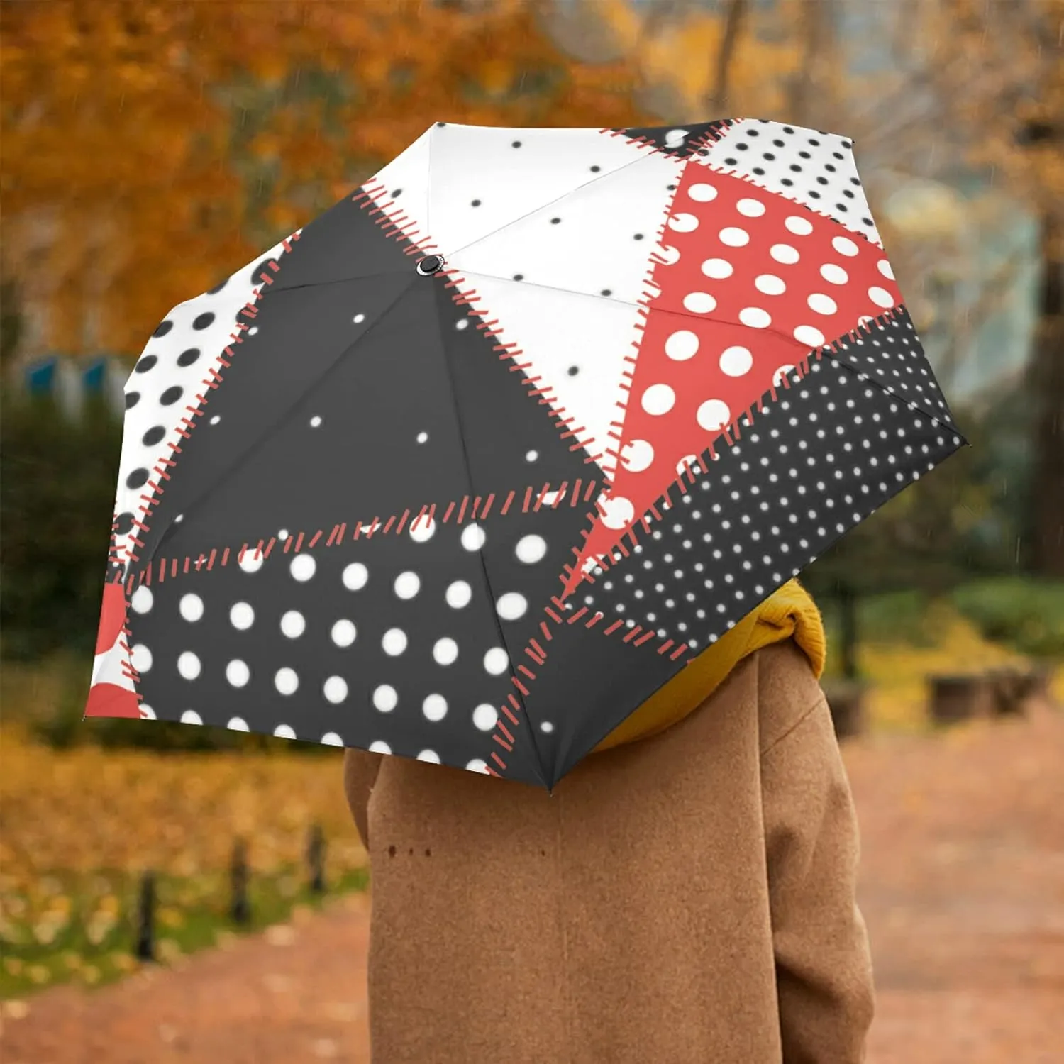 Oyihfvs Automatic Windproof Waterproof Umbrella, Folding Umbrella Reinforced Portable Compact UV Protection Sun rain Auto Open/Close