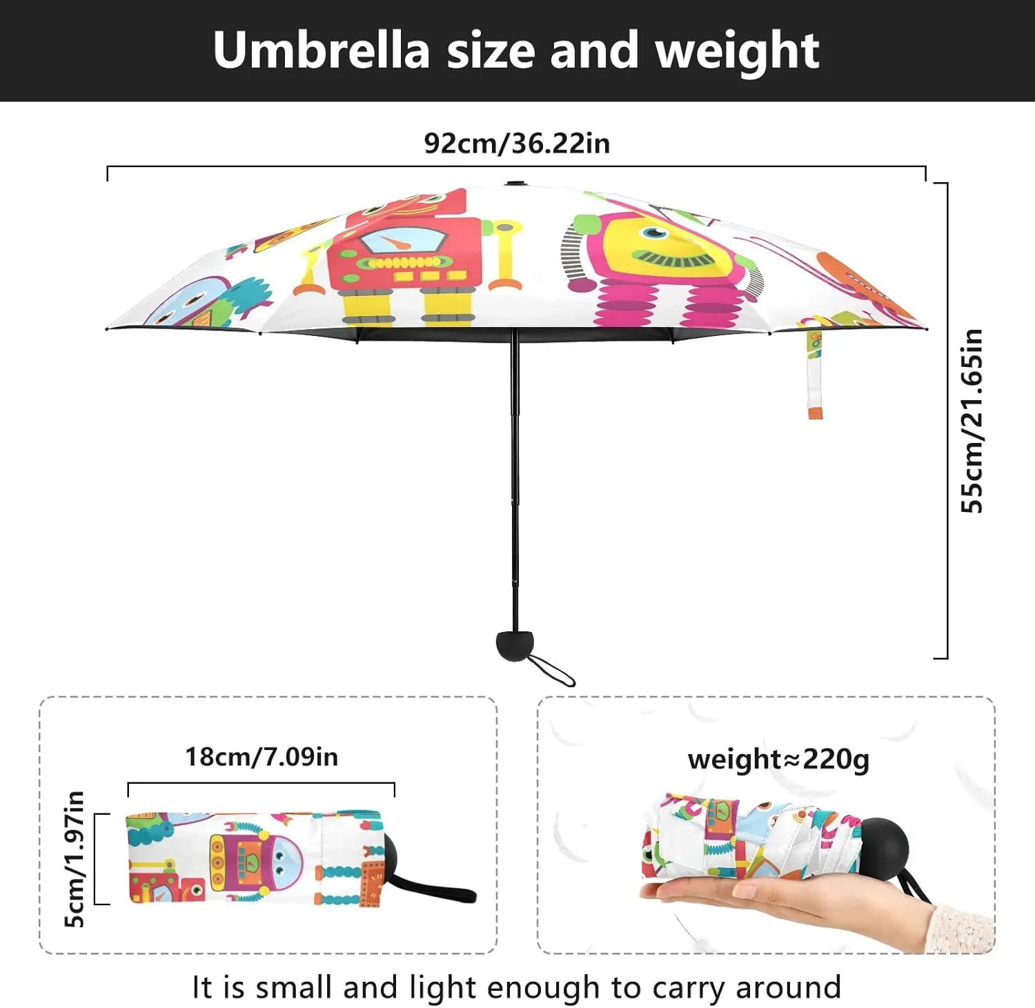 Oyihfvs Parasol Folding Umbrella, Reinforced Windproof Waterproof, Portable Compact Anti-UV Sun Rain Protection for Travel Outdoor