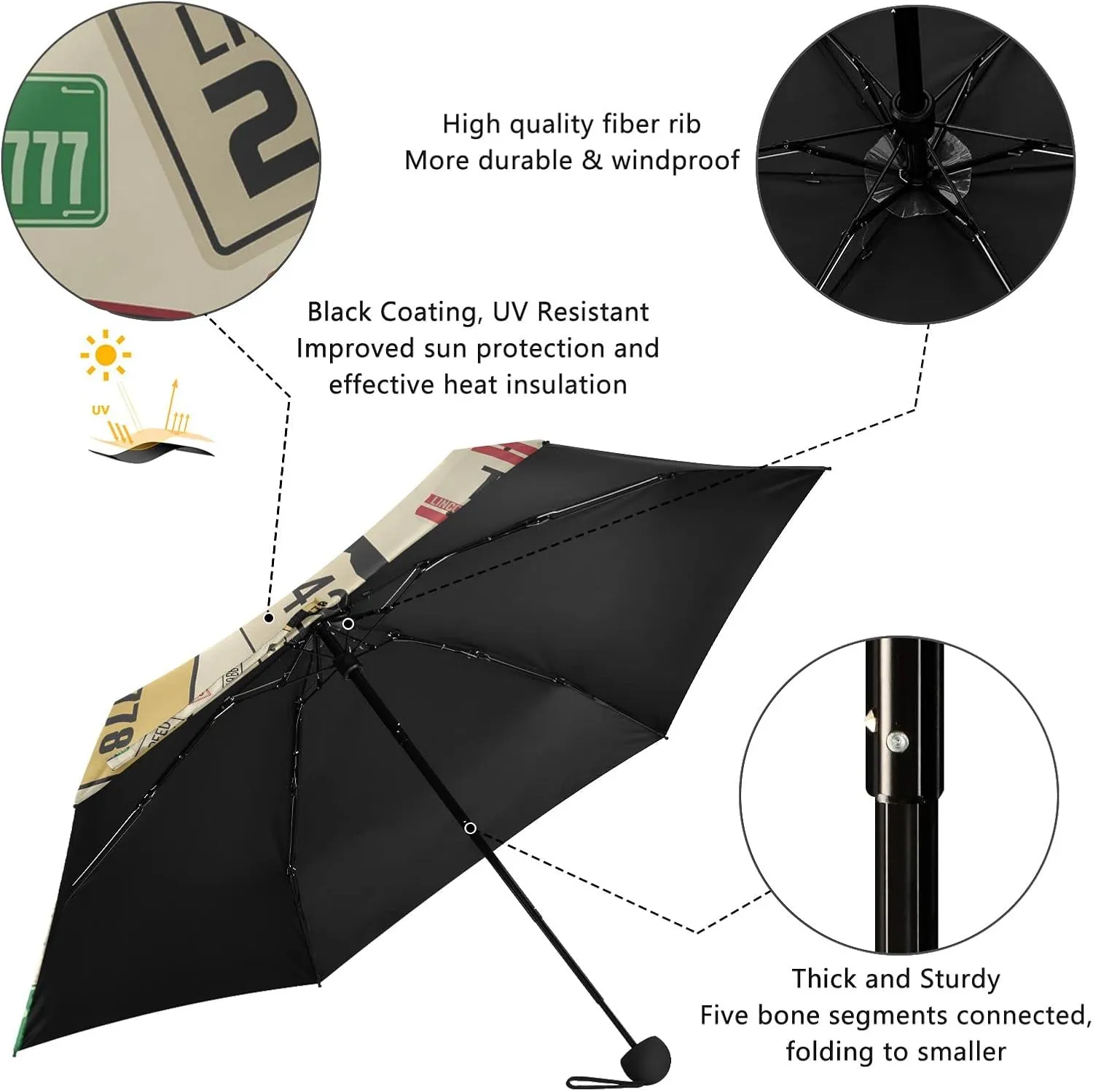 Oyihfvs Parasol Folding Umbrella, Reinforced Windproof Waterproof, Portable Compact Anti-UV Sun Rain Protection for Travel Outdoor