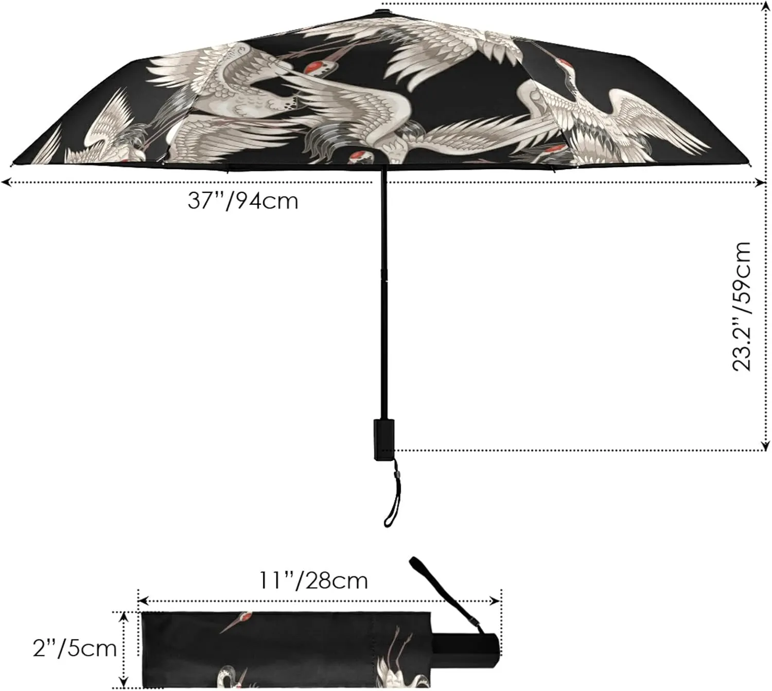 Oyihfvs Parasol Folding Umbrella, Reinforced Windproof Waterproof, Portable Compact Anti-UV Sun Rain Protection for Travel Outdoor