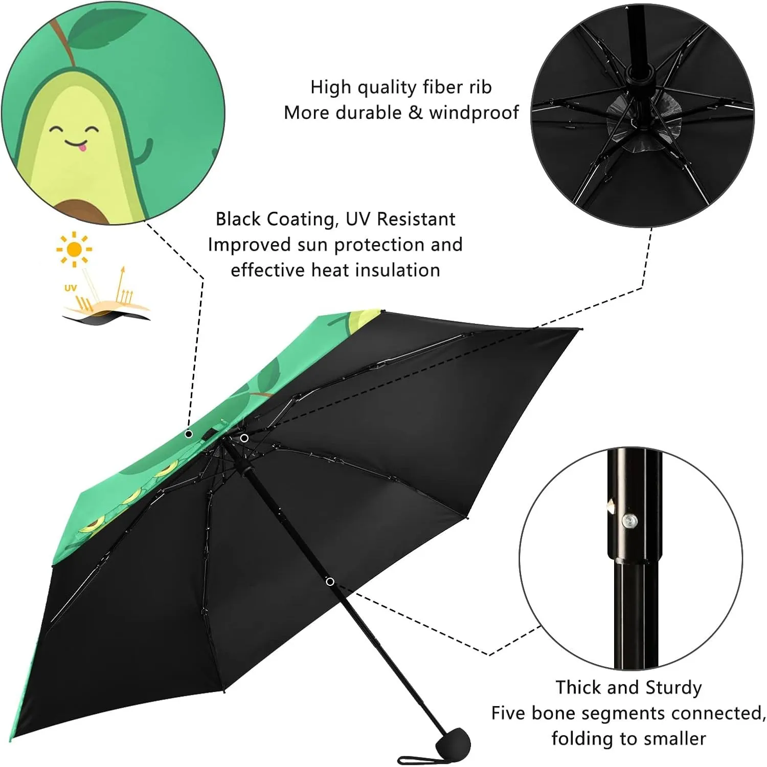 Oyihfvs Parasol Folding Umbrella, Reinforced Windproof Waterproof, Portable Compact Anti-UV Sun Rain Protection for Travel Outdoor