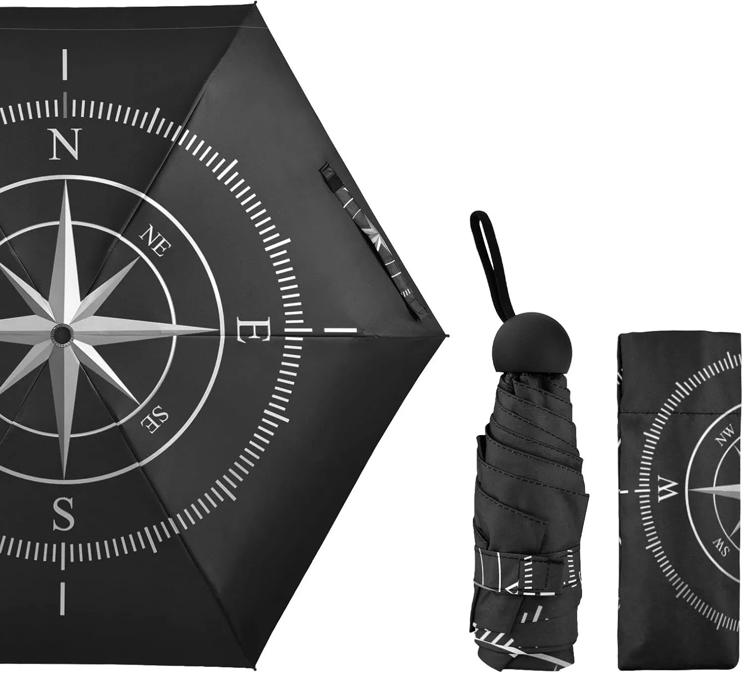 Oyihfvs Parasol Folding Umbrella, Reinforced Windproof Waterproof, Portable Compact Anti-UV Sun Rain Protection for Travel Outdoor